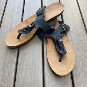 Stylish Navy Leather Sandals